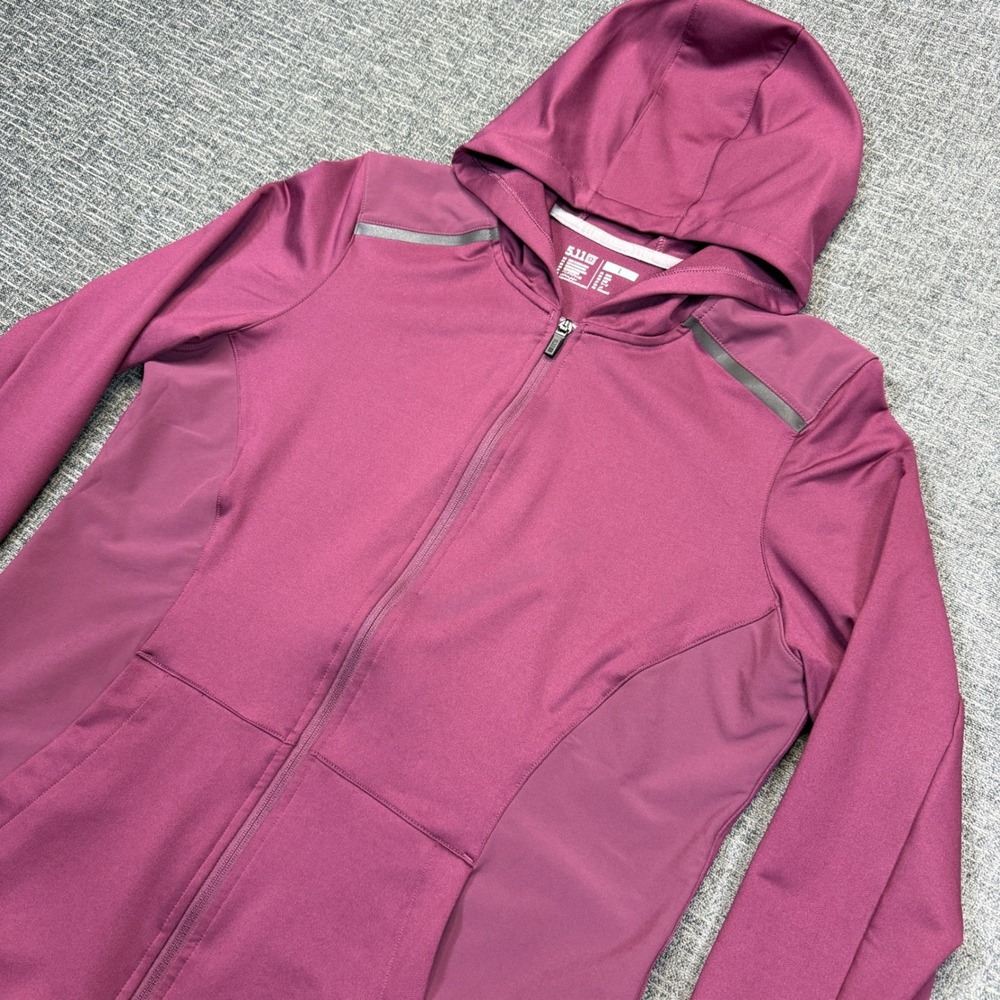 5.11 Tactical Selma Hoodie Womens Large Burgundy Full Zip Stretch 62051-145